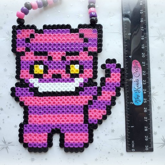 COPY - Cheshire Cat Perler Bead Rave Kandi Necklace - Picture 6 of 10